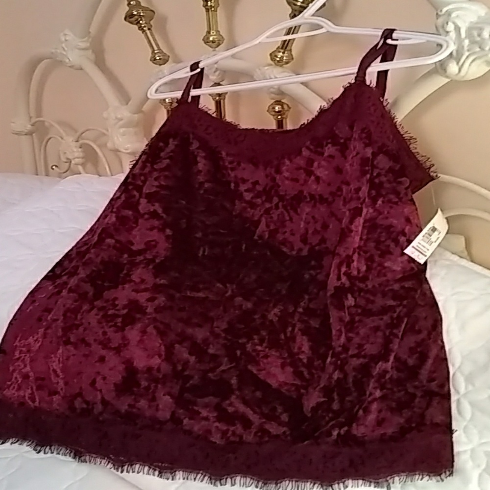Dressy maroon, like velvet, cami!